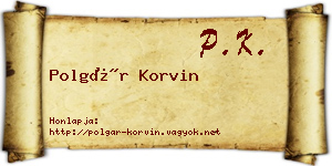 Polgár Korvin névjegykártya